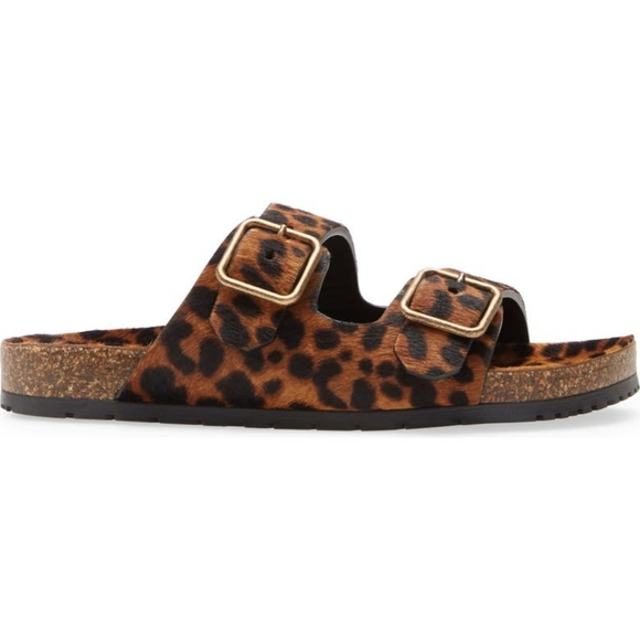 Saint Laurent Shoes - FINAL PRICE Saint Laurent Leopard Print Genuine Calf Hair Buckle Slide Sandal